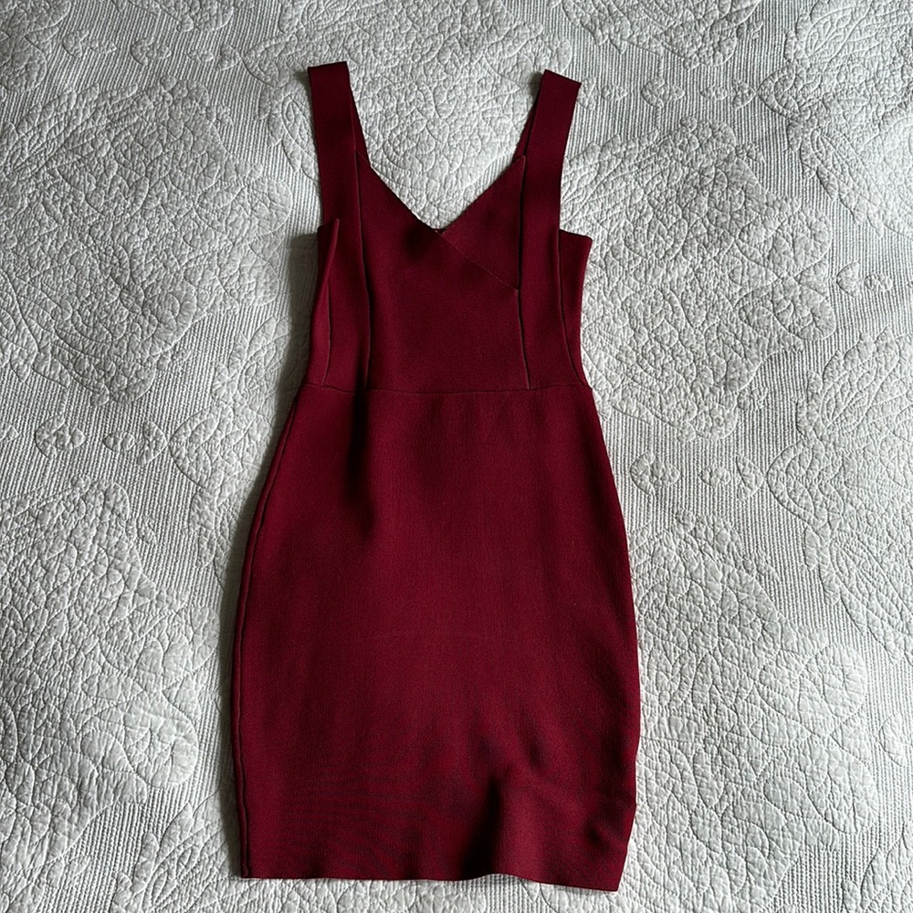 Wine colored bodycon dress